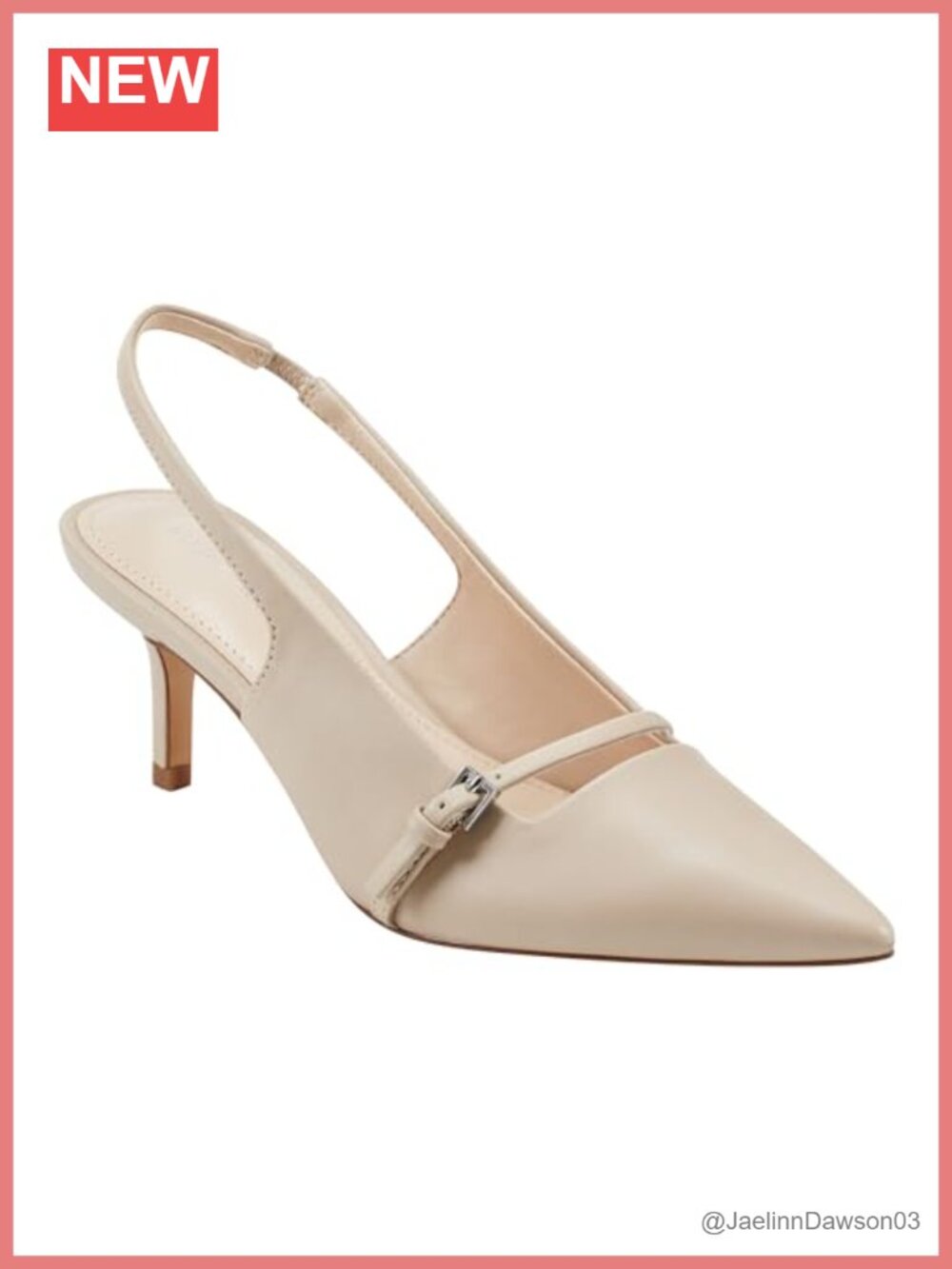 Marc Fisher Alorie Slingback Kitten Heels Pointed Toe Dress Pumps Faux Leather